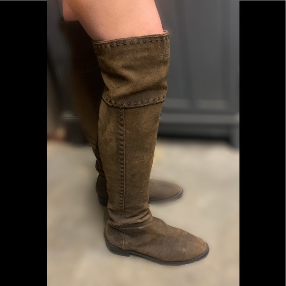 Adrianne Vittadini dark brown distressed suede boot - Picture 9 of 13